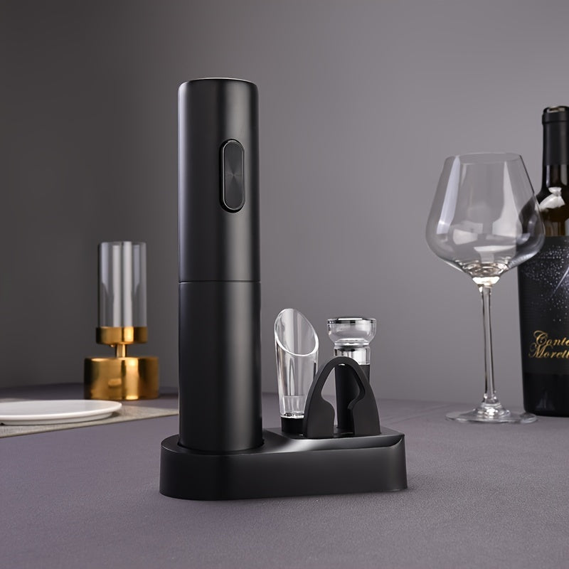 Electric wine opener with spiral cork drill, 4.8cm X 23.09cm, for kitchen and restaurant use.