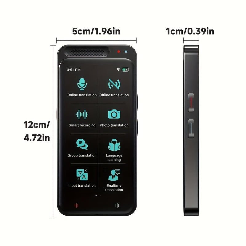 VORMOR Smart Language Translator Device offers voice and photo translation in 138 languages. It has offline and online capabilities, a rechargeable battery, WiFi/hotspot connectivity, and