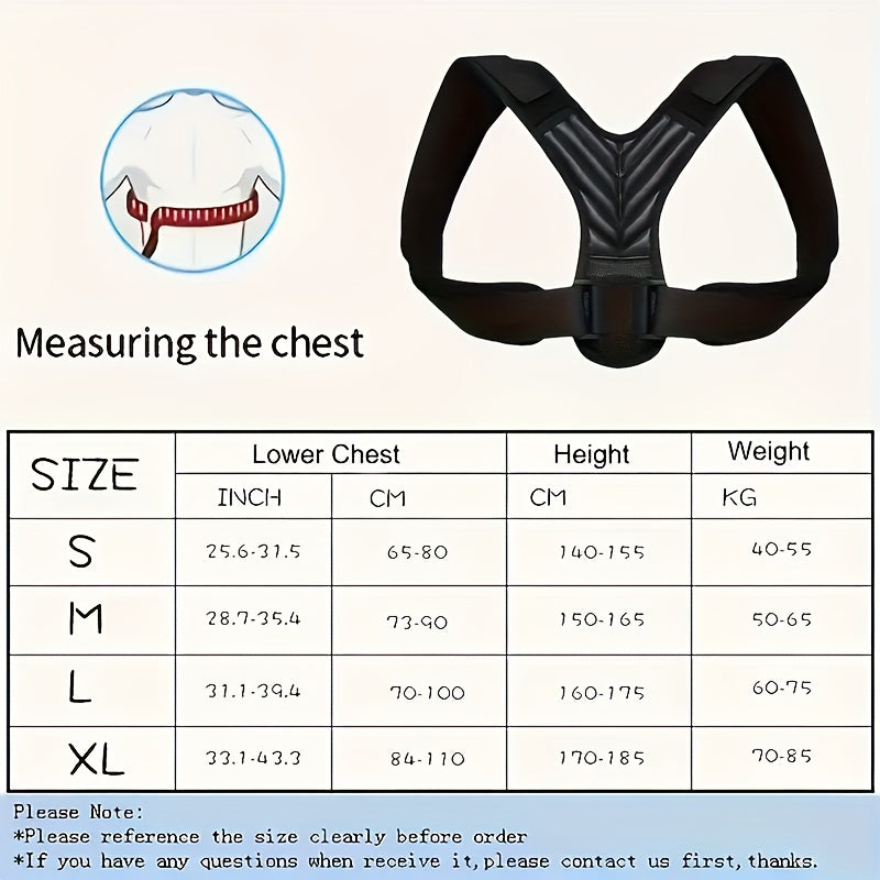 Breathable and durable back support brace with stylish patterns, adjustable for posture correction.