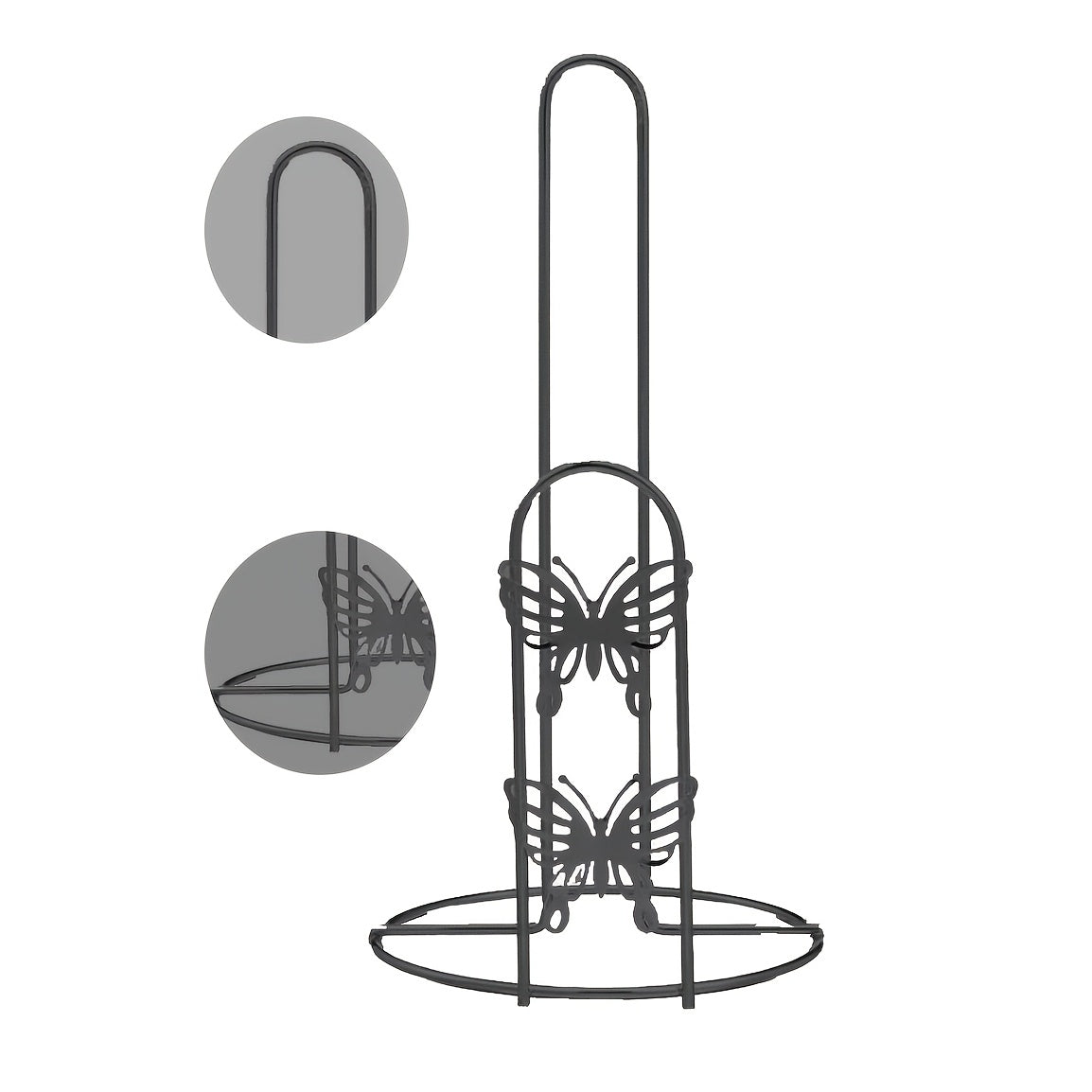 Elegant Vertical Paper Towel Holder made of High-quality Nordic-style Wrought Iron, perfect for the kitchen or bathroom, featuring a unique Big Butterfly design.