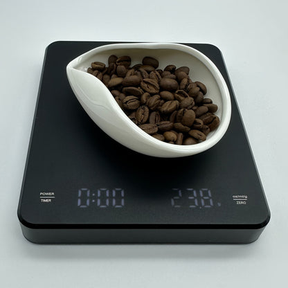 Set of 1/2 Coffee Bean Measuring Cup Tray and Spray Bottle, Espresso Accessories for Baristas - Ceramic Coffee Bean Weighing Tray and Measuring Tray