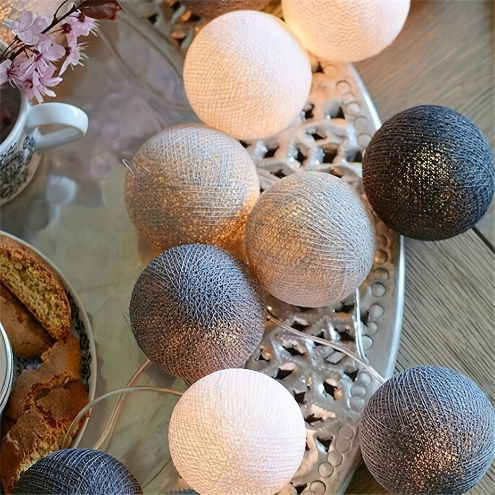 Enchanting LED Ball Fairy Lights - Powered by Battery, Ideal for Creating a Romantic Bedroom Atmosphere, Perfect for Valentine's Day, Wedding Celebrations, Party Decorations, and Festive Christmas Lighting, Beautiful String Lights for Bedroom Décor.