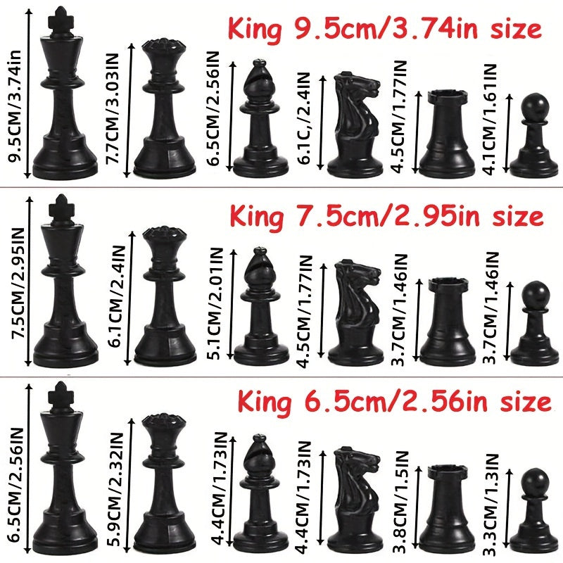 International Chess Set for Adults: Plastic Chess Pieces for Championship Game