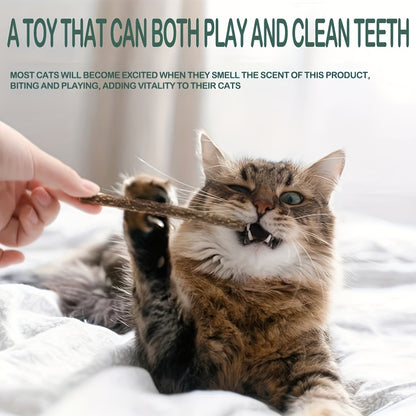 8pcs Natural Wooden Cat Chew Sticks for Interactive Teeth Health and Oral Care, Essential Accessories for Cat Play and Decorating Cat Houses.