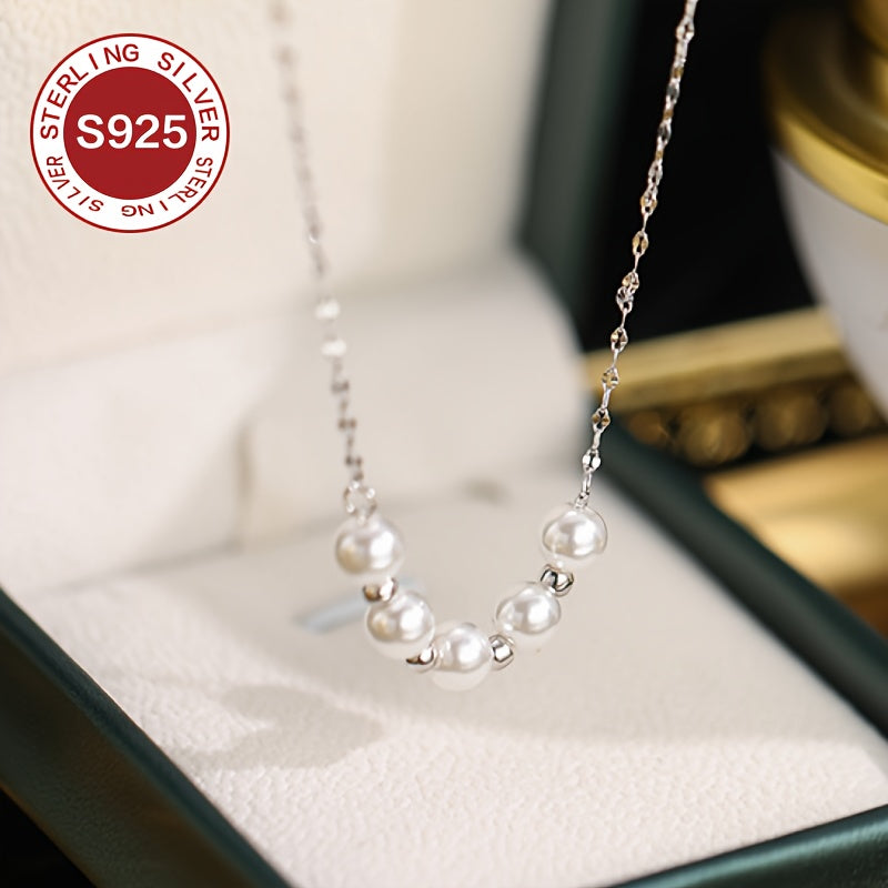 This exquisite pearl necklace is hypoallergenic and designed with a touch of luxury, perfect for women who appreciate high-end jewelry. A versatile and chic clavicle chain, it is ideal for special occasions like Valentine's Day or Mother's Day, and makes