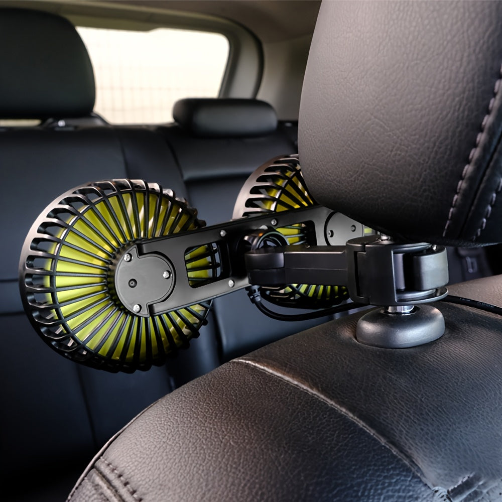 Essential for keeping your vehicle cool on the go, the 2-in-1 Portable Car Air Circulator Fan features dual-head USB power, high velocity airflow, multi-angle adjustment, button control, and a sleek polished finish. Perfect for indoor use and includes a