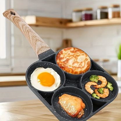 A multi-purpose frying pan that is non-stick and perfect for cooking eggs, pancakes, and steaks. Comes with a stylish wooden handle.