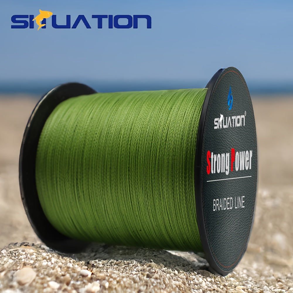 SIIUATION Ultra-Durable 499.87m PE Braided Fishing Line - 4-Strand, Anti-Abrasion, Smooth Long Casts, Available in Various Strengths, Super Strong, Multifilament.