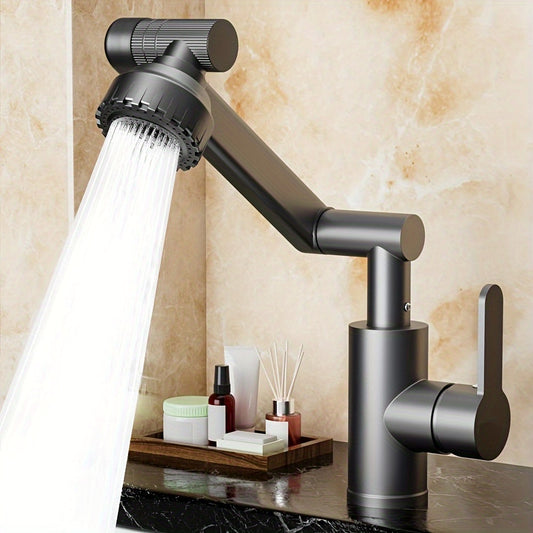 Luxury RV bathroom faucet set with durable ABS construction, mixer for hot & cold water, deck mount, silver finish, easy installation, and water-saving design.