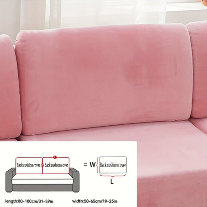 Golden Velvet Sofa Cover provides winter warmth and dustproof furniture protection. Easy to clean with elastic fabric, it offers full coverage and universal anti-slip design. Also serves as an anti-cat scratch back cover, cloth cushion cover suitable for