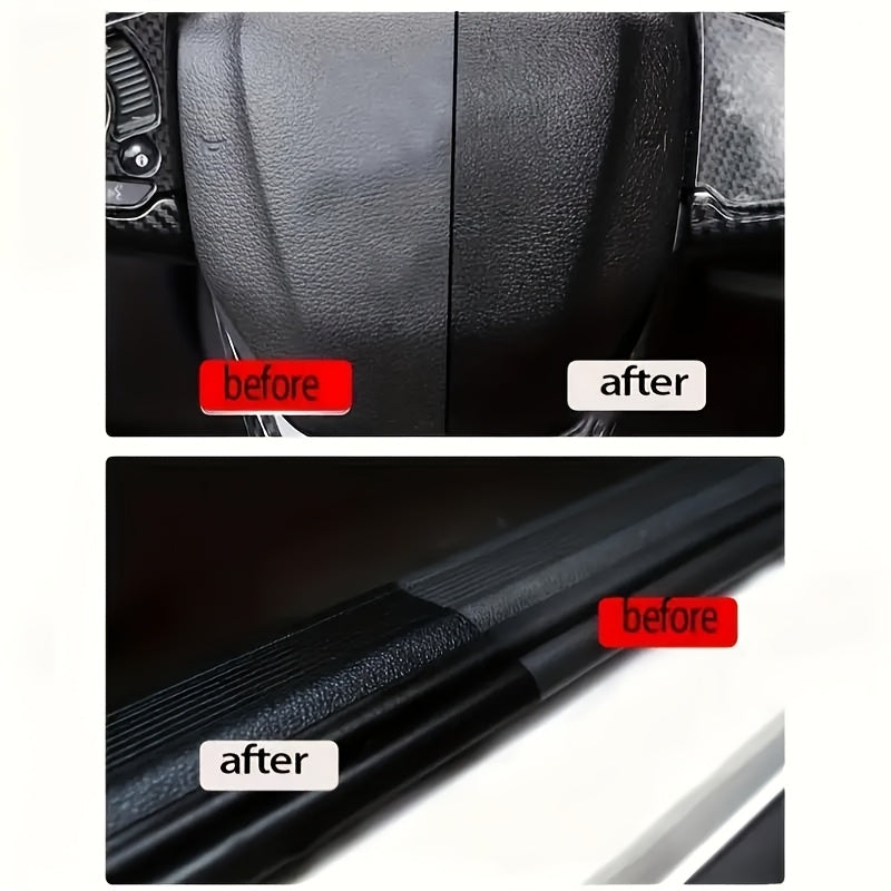 Car interior care products for maintenance and enhancement of surfaces such as leather, dashboard, seats, and plastic.