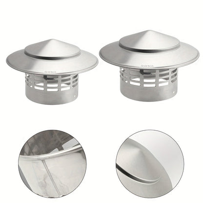 Thickened 304 Stainless Steel Wind Cap for Breathable Exterior Wall Ventilation. Rainproof Louver design for Fresh Air Ventilation and Exhaust. Stainless Steel Chimney Cap for Roof Pipe Exhaust Hood.