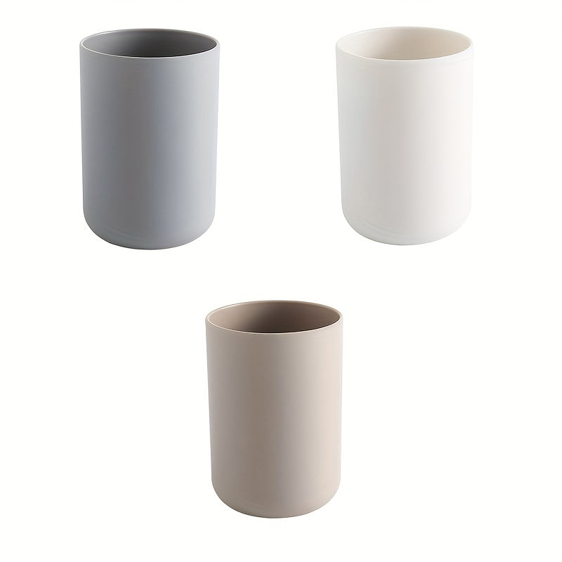 1 piece of multi-purpose drinkware: Toothbrush cup, bathroom tumbler, mouthwash cup, and coffee/tea mug, all in a solid color.