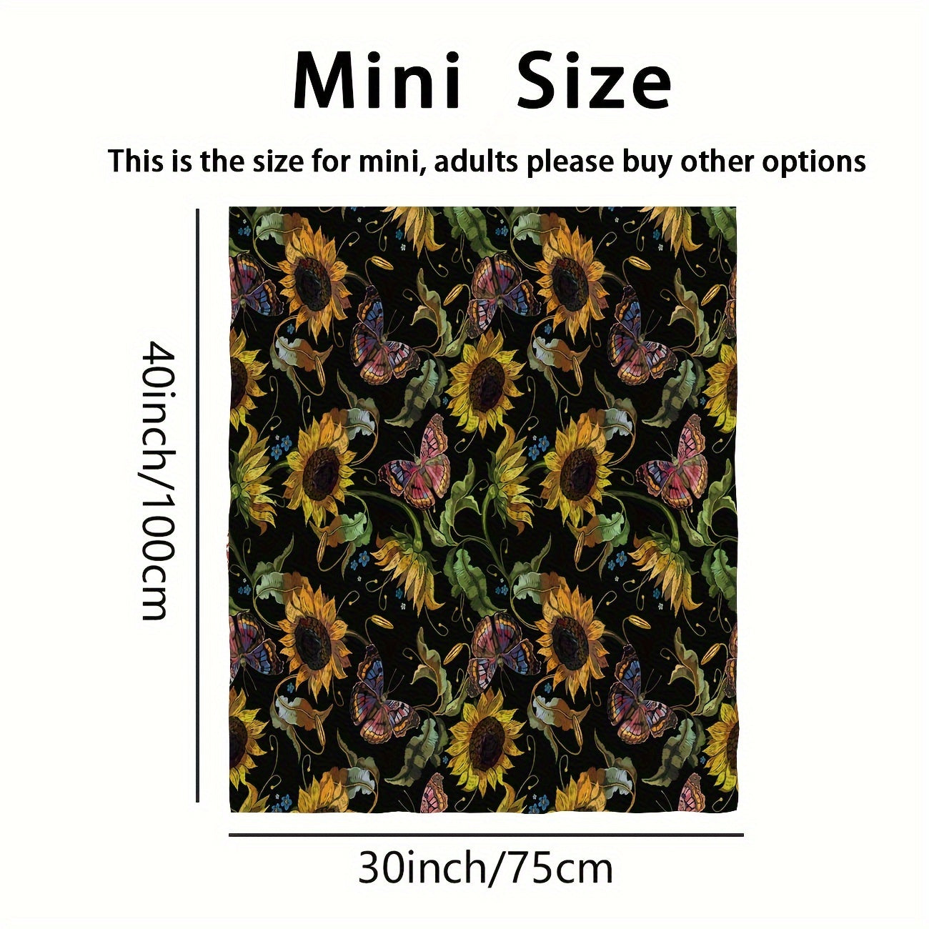 One piece of a Sunflower Throw Blanket made of soft and warm fleece, featuring an all-season floral pattern. This multi-use blanket is a perfect gift for use on the sofa, in the office, on the bed, or while camping. It is crafted from 250-300g superfine