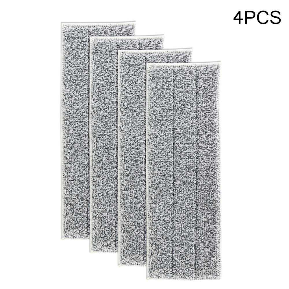 Home cleaning mop replacement pad set includes 4 pieces of washable spray mop pads and 6 pieces of replacement microfiber pads. Features dust removal cloth for easy cleaning. Mop accessories for effective home cleaning.