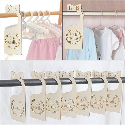 Baby Closet Divider, 7 pieces per pack Baby Clothes Organizer, Baby Decor Wardrobe Size Age Divider for Men and Women, Organizing Newborn to 18-24 Months (White 7 pieces)