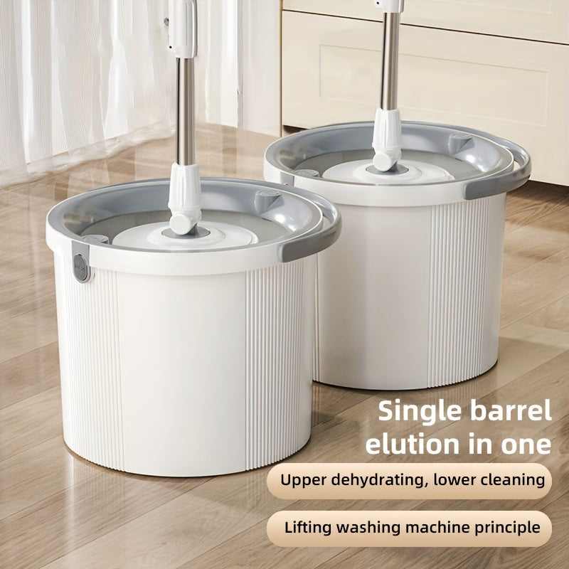 Revolutionary 2024 Mop Bucket Set with Adjustable and Rotating Design - Effortless Cleaning in Kitchen, Bathroom, and Living Room with Easy Wring and No-Rinse Features