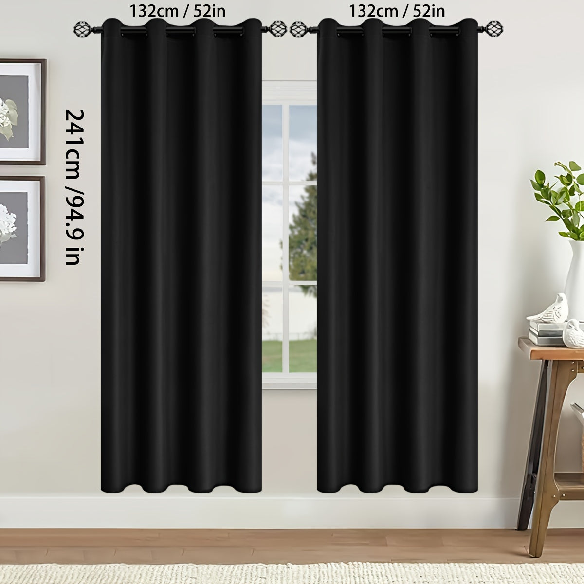 Two-Pack of Modern Blackout Curtain Panels: Keep out the sun with these thermal insulated curtains featuring a twill weave, grommet top design. Made of 100% polyester, these un-corded panels are perfect for the living room, bedroom, or any other room in