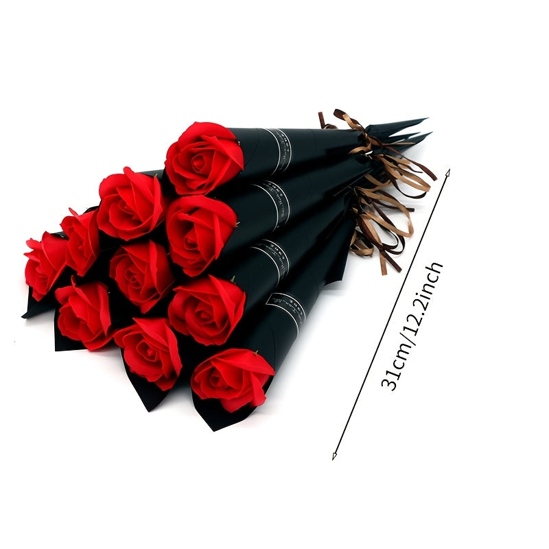 Realistic artificial rose bouquet for special occasions and home decor, ideal gift for Valentine's Day, Mother's Day, and birthdays.