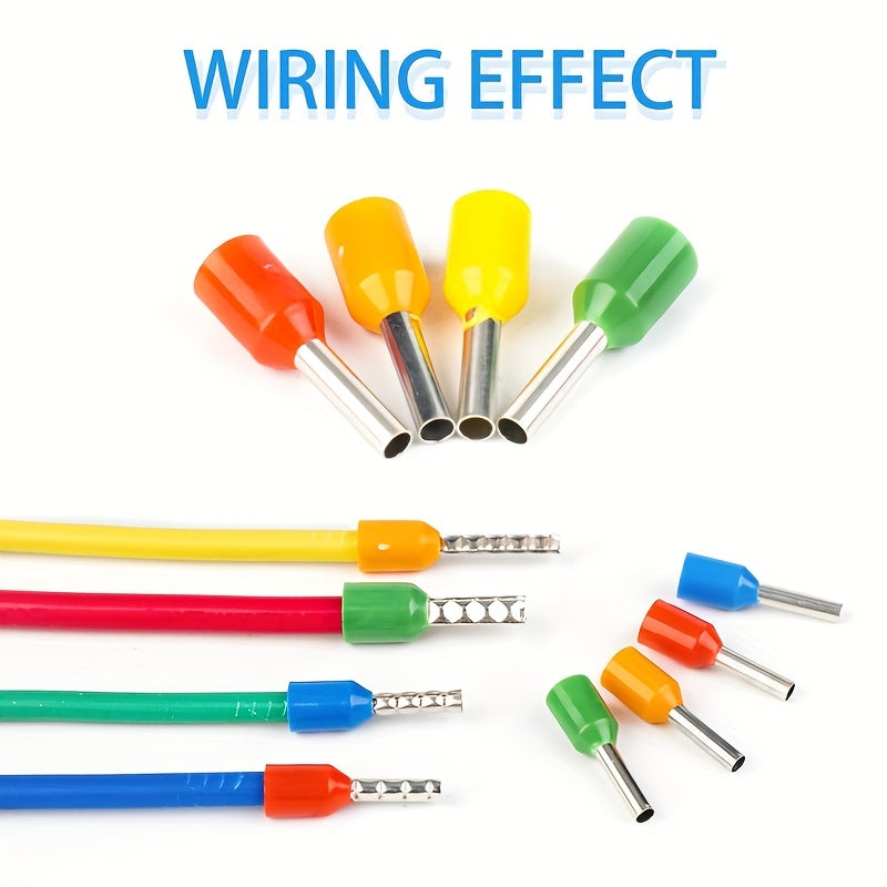 400-2400pcs Cold Pressed Tube Type Insulated Wire Connectors with Crimping and Stripping Pliers