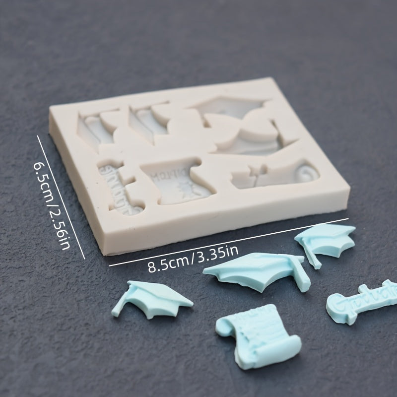 Create your own graduation-themed chocolates with this 1-piece 3D silicone mold. Ideal for DIY cake decorating and baking, this mold is perfect for making fondant and candy. A must-have kitchen gadget for home bakers.