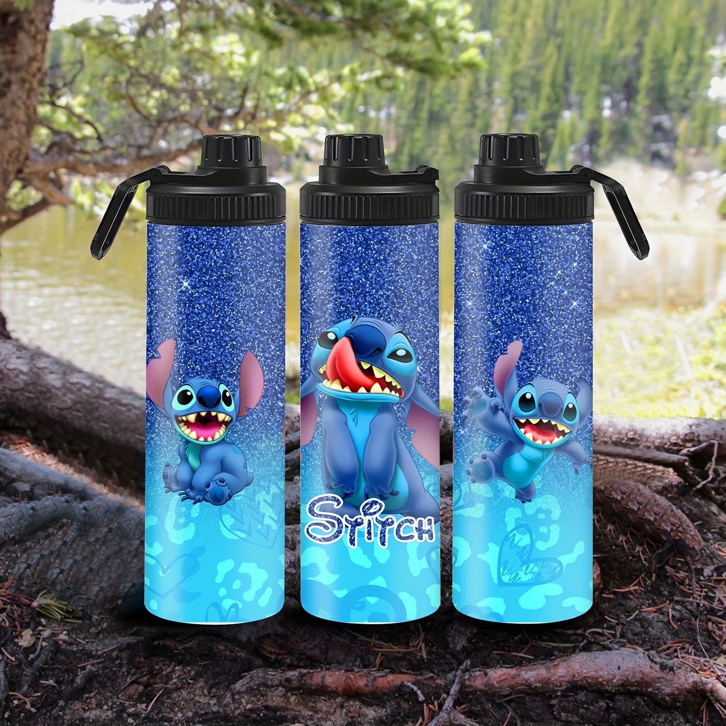 1pc 20oz Stainless Steel Insulated Water Bottle with Lid, ideal for both hot and cold drinks on-the-go.