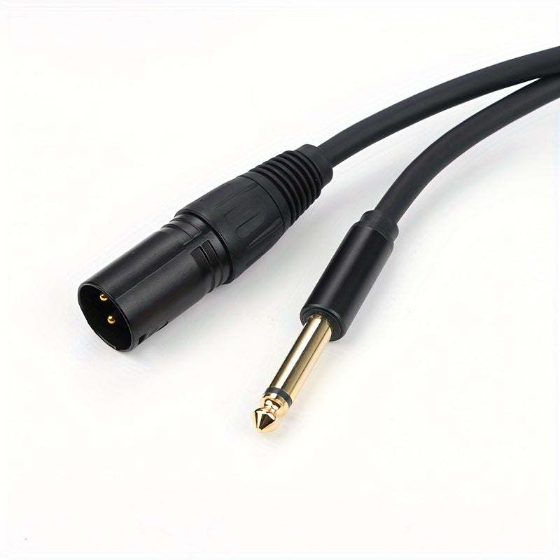 6.5mm to XLR male audio cable with zinc alloy aluminum case and pure copper golden-plated plug for connecting computer sound card to mixing console. Eid Al-Adha Mubarak.