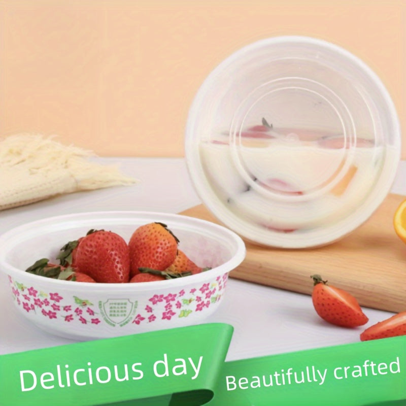 24 Sets of 600ml Meal Preparation Containers with Lid, made of BPA-Free and Safety Grade PP Material. These reusable containers are microwaveable and can be refrigerated, perfect for storing salads, side dishes, soups, pasta, or lunch on the go.