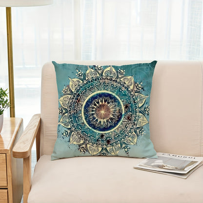 1 Mandara Throw Pillowcase, 42.93cm*42.93cm, Single Sided Printing, Perfect for Sofa Living Room Bedroom Home Décor, Pillow Core Not Included.