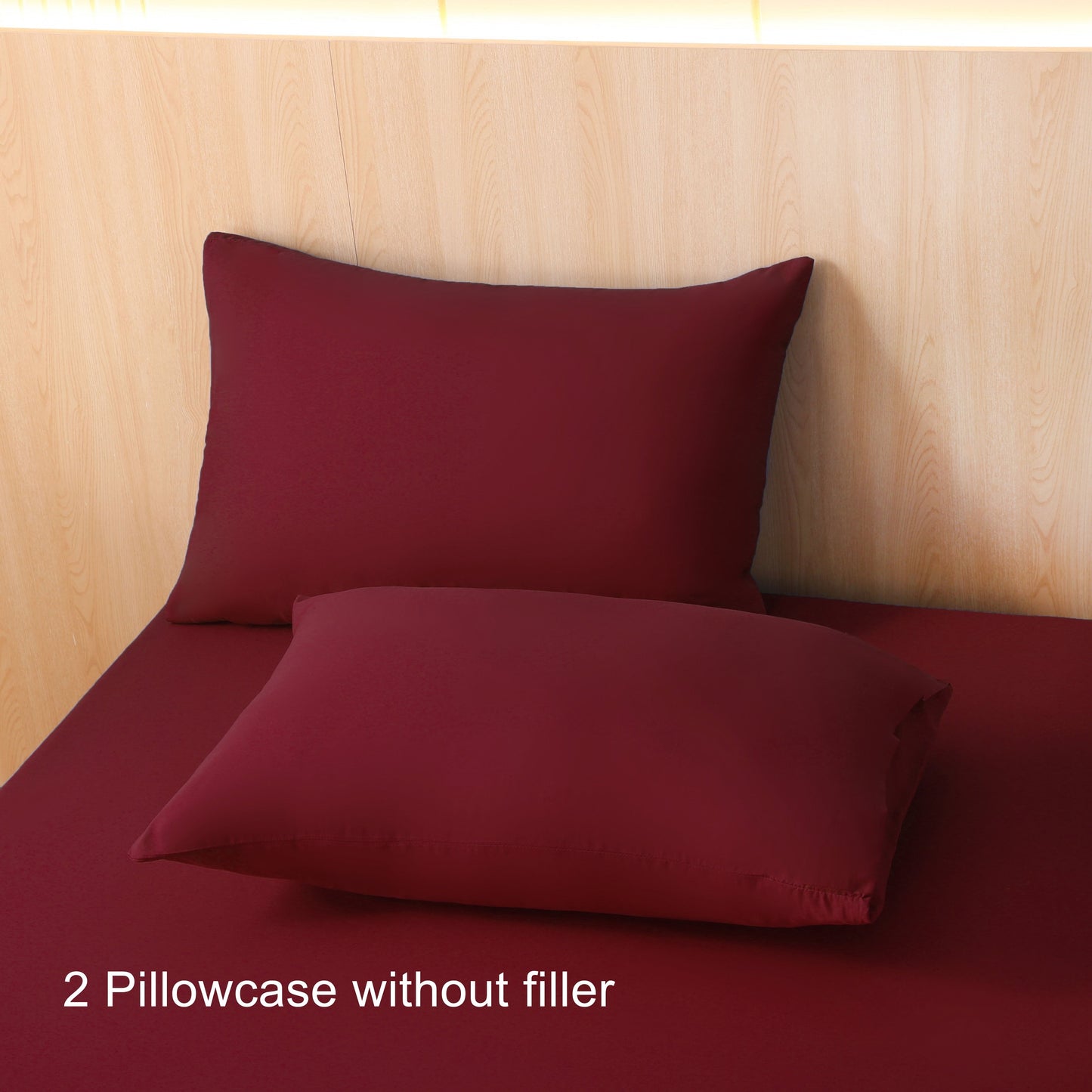 Two pieces of solid color pillowcases made of 90GSM polyester, a must-have for home use. These pillowcases are skin-friendly, comfortable, and have a moderate thickness. They are machine washable and feature a new 2024 style, perfect for all seasons.