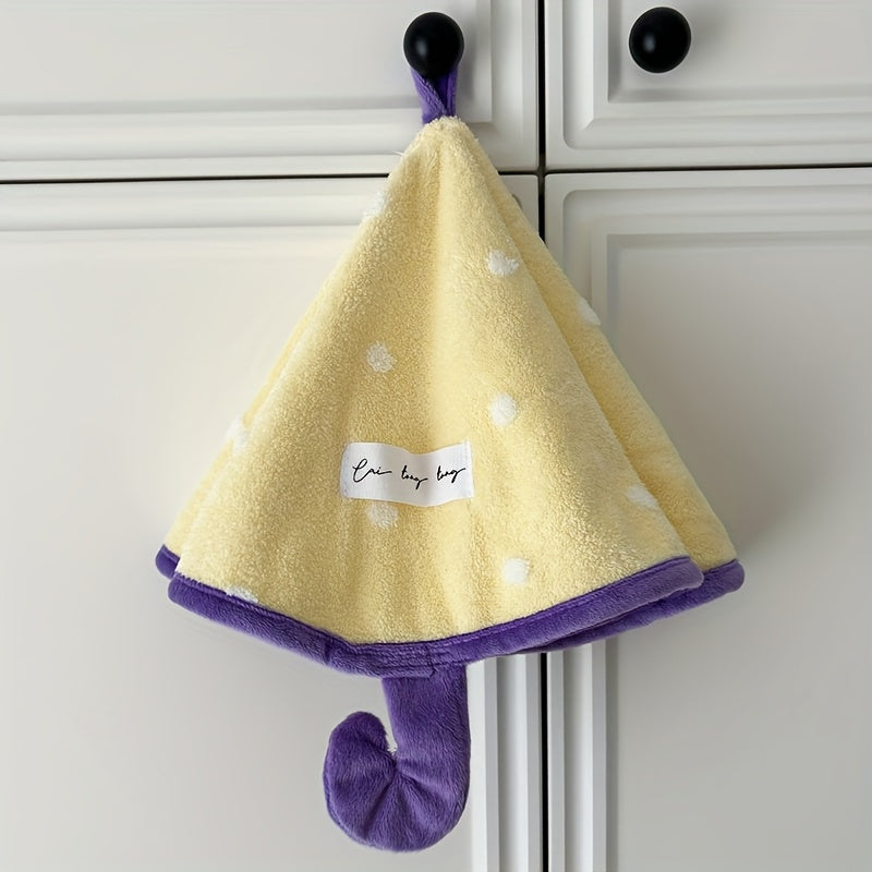 Coral Velvet Hand Towel with Wall Mount for Small Umbrellas