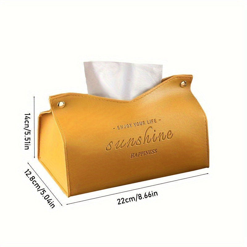 1 piece of leather tissue box for car and home decoration, large storage box for napkins, suitable for living room, bedroom, kitchen, and desktop. Makes a perfect Christmas or Halloween gift.