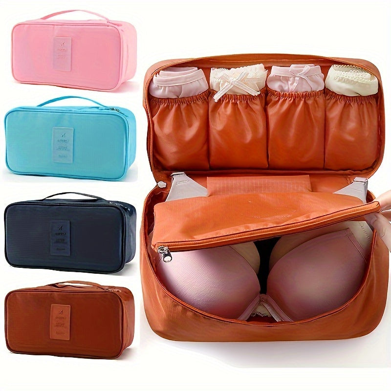 Zipper portable underwear storage bag for traveling, organizing lingerie and underwear.