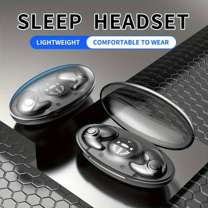 Senbowe Wireless Sleep Headphones - Ultra-Thin Design with Dual Noise Reduction MICs, Low Latency, Wireless 5.0, On-Ear Sports Earbuds for iOS & Android, Gaming - Ideal for Peaceful Sleep.