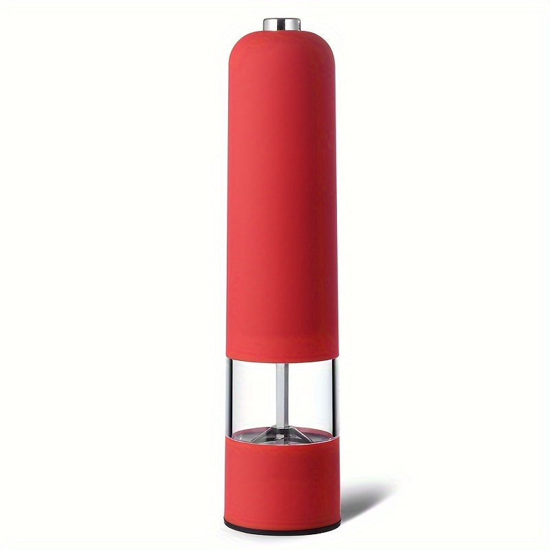 Automatic electric salt and pepper grinder set with adjustable coarseness, ideal for cooking and BBQs.