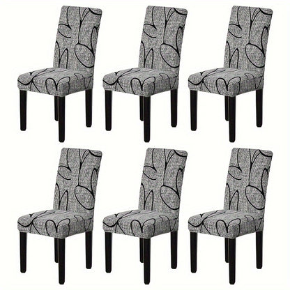 Printed elastic chair cover for household, removable and washable, universal chair slipcover for living room decor.