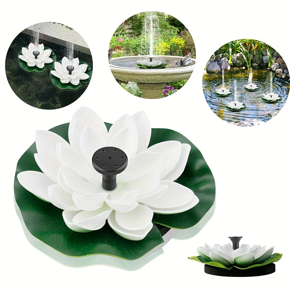 2.5W/1.5W Solar Fountain Pump - Easy install, Floating Lotus design for ponds, patios & bird baths, independent floating design