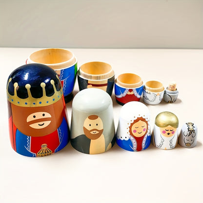 Puppet set, nesting dolls, stacked toys, handmade dolls - perfect gifts for children and holidays. Also great for home, office, wedding, and party décor.