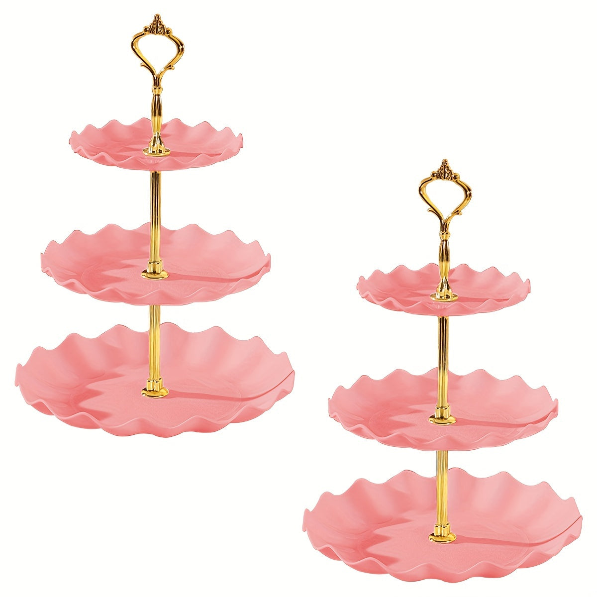 2-piece plastic cupcake stand for weddings, parties, and holidays. Versatile display for various occasions and themes.