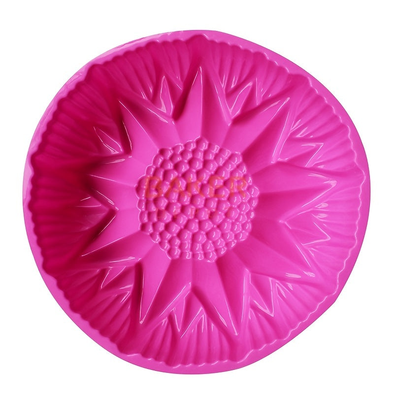 10 Inch Large Flower Shaped Silicone Mold for Sunflower Cake - Heat Resistant Baking Tool for Butter, Jelly, and More