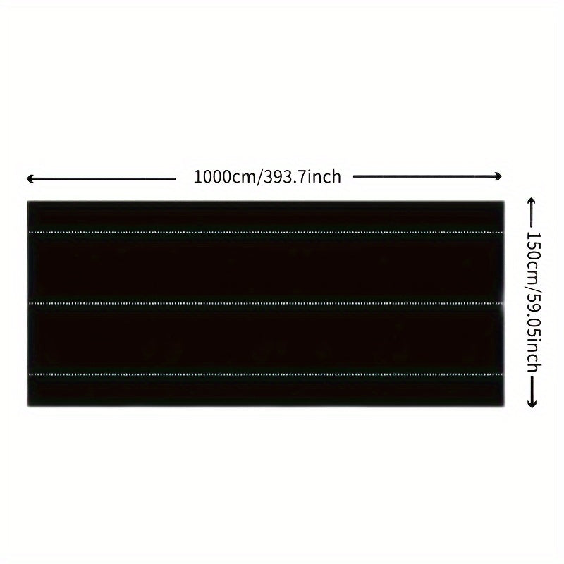 1 Roll of Agricultural Weed Control Mulch in black plastic, with widths of 59.99cm, 79.98cm, 100.0cm, 119.99cm, and 149.99cm, and a length of 10.0 meters