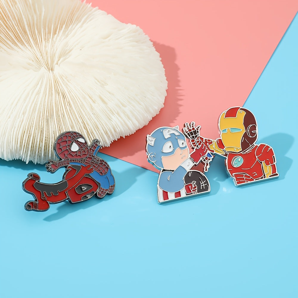 Two Cartoon Character Brooches: Cool Deadpool and Iron Man Enamel Pins - Metal Badges for Clothing, Backpacks, and More!