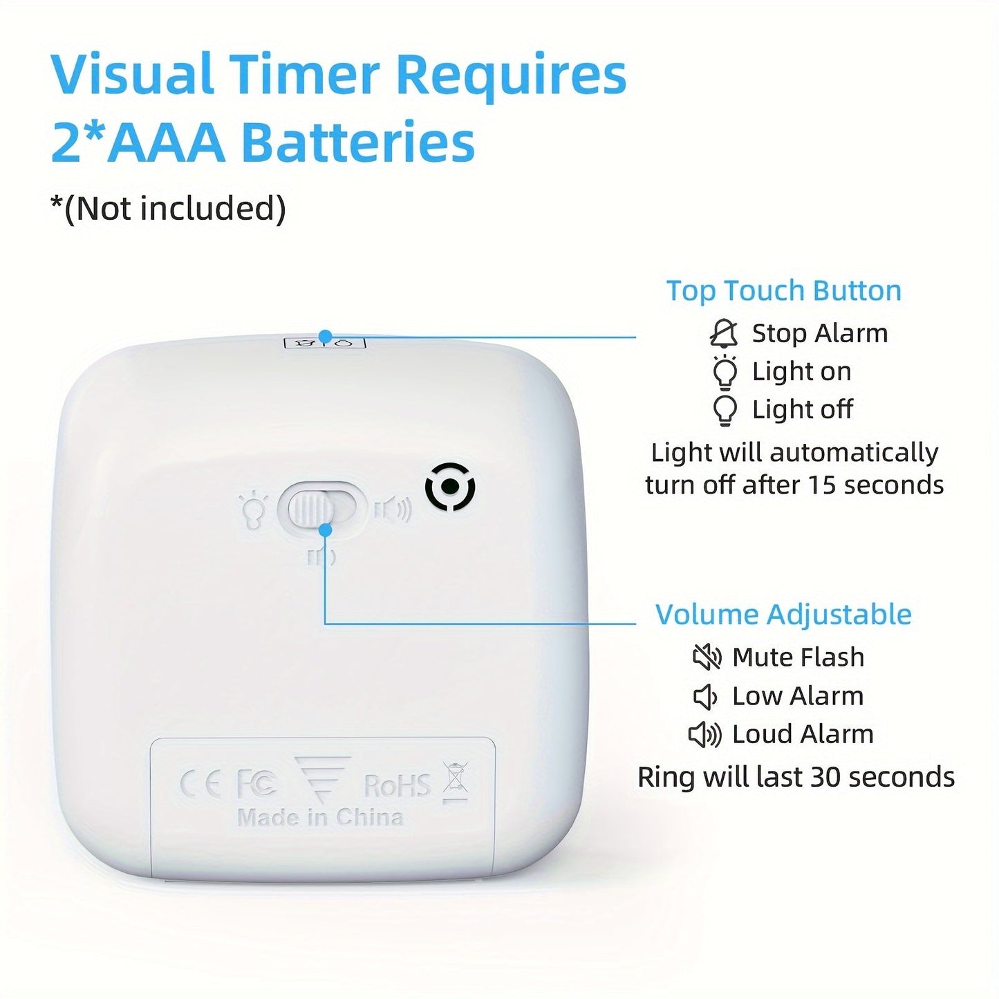 YUNBAOIT Rainbow Visual Timer kechqurun yoritgichi bilan - Sinf xonasi, oshxona va ofis uchun ideal - Jim 60 daqiqalik hisoblash timeri