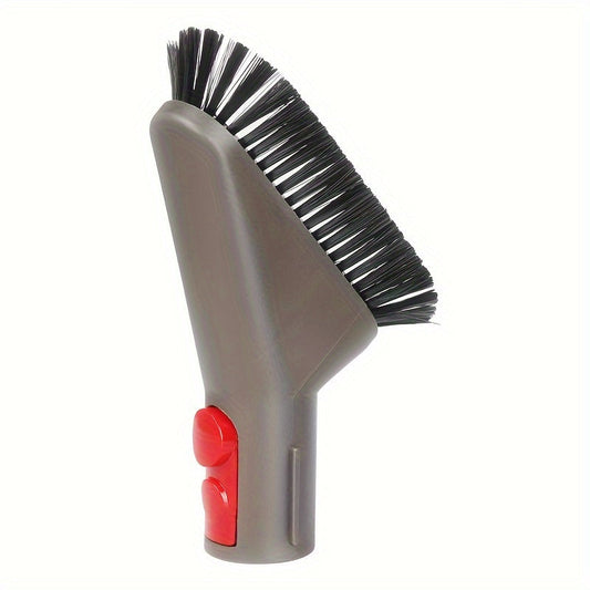 Soft dust brush attachment designed for easy floor cleaning with a self-cleaning feature. Compatible with various vacuum models and made of plastic material. Compact and traceless design.