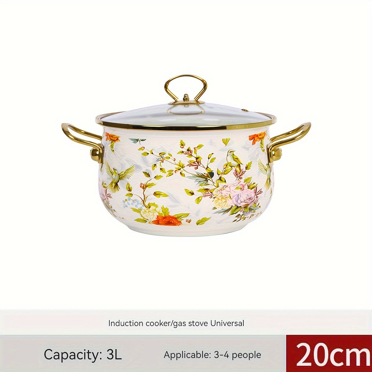 Premium Enamel Soup Pot featuring Dual Handles - Designed for High Temperatures, Spacious for Stewing & Boiling, Compatible with Gas and Electric Stoves, Ideal for Home and Restaurant Use in Kitchens