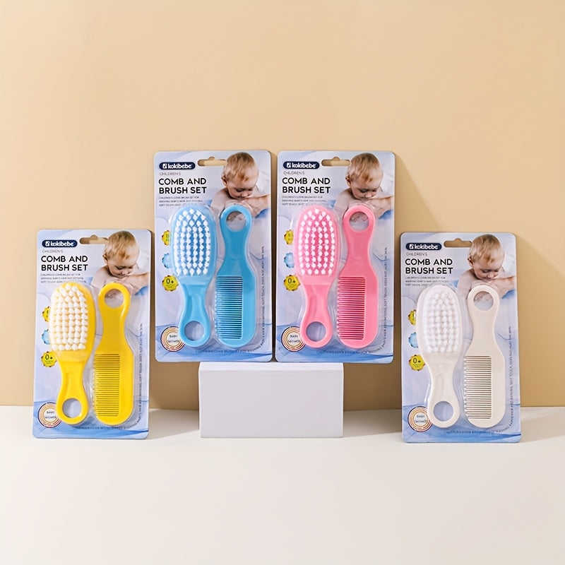 Set of Baby Head Care Comb and Brush, Set of Baby Massage Comb and Brush