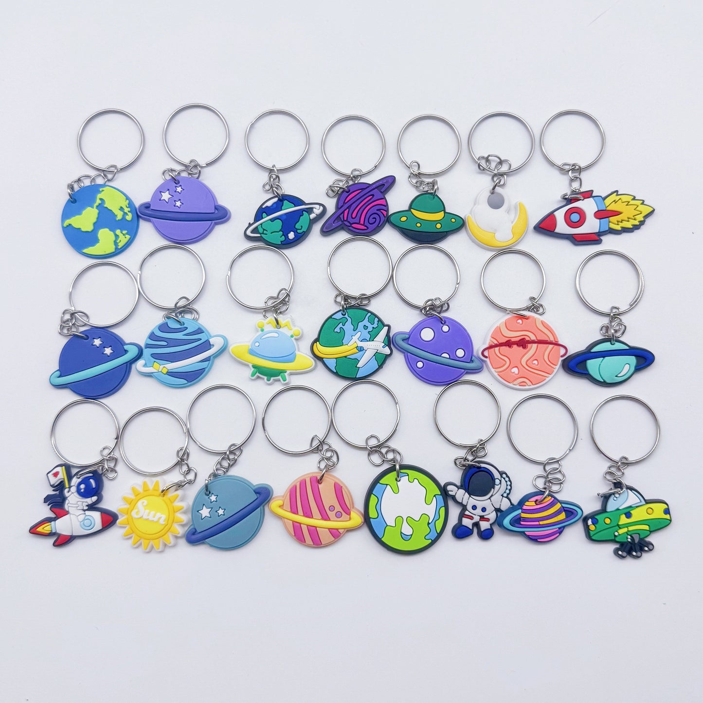 Set of 11 Planet Keychain Earth Mars Jupiter Universe Astronaut DIY Gift