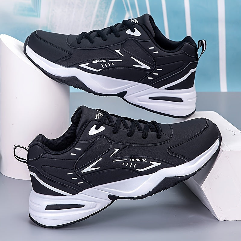 Casual and running shoes for men with striped/solid design, lace-up closure, breathable lining, and durable TPR sole.