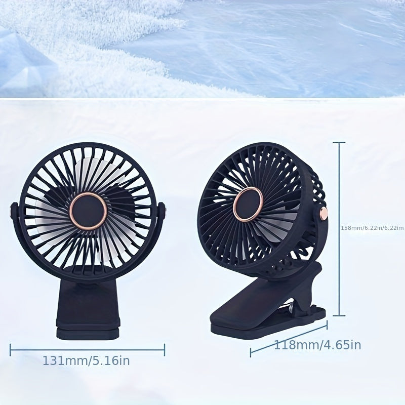 Stay Cool Anywhere with the QIANGDETAI Portable Clip Fan - 360° Rotation, High-Velocity Power, Rechargeable 800mAh Battery, USB Charging, and Quiet Operation - Ideal for Dorms, Bedrooms, Offices, and Improved Air Circulation