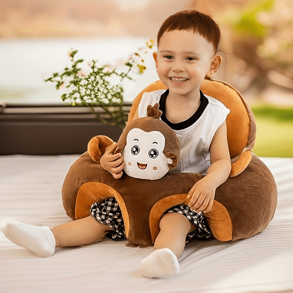 Floor Seat for Babies with Plush Animal Design and Support for Sitting Up, Perfect for Learning to Sit with Comfortable PP Filling